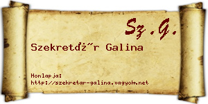 Szekretár Galina névjegykártya